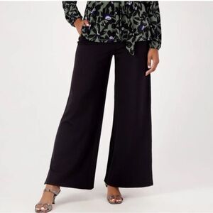 Girl With Curves Petite Small Ponte Wide Leg Pant Black NWOT # C933